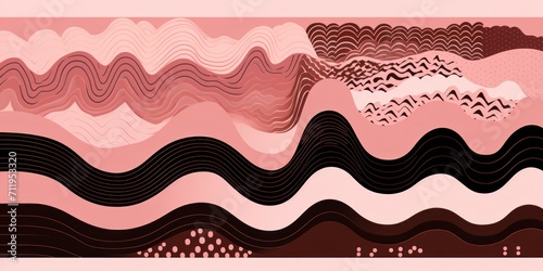 Pink and brown zigzag geometric shapes © Michael