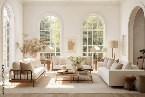 Elegant Contemporary Living Room with Luxury Furniture and Bright Natural Background © VICHIZH