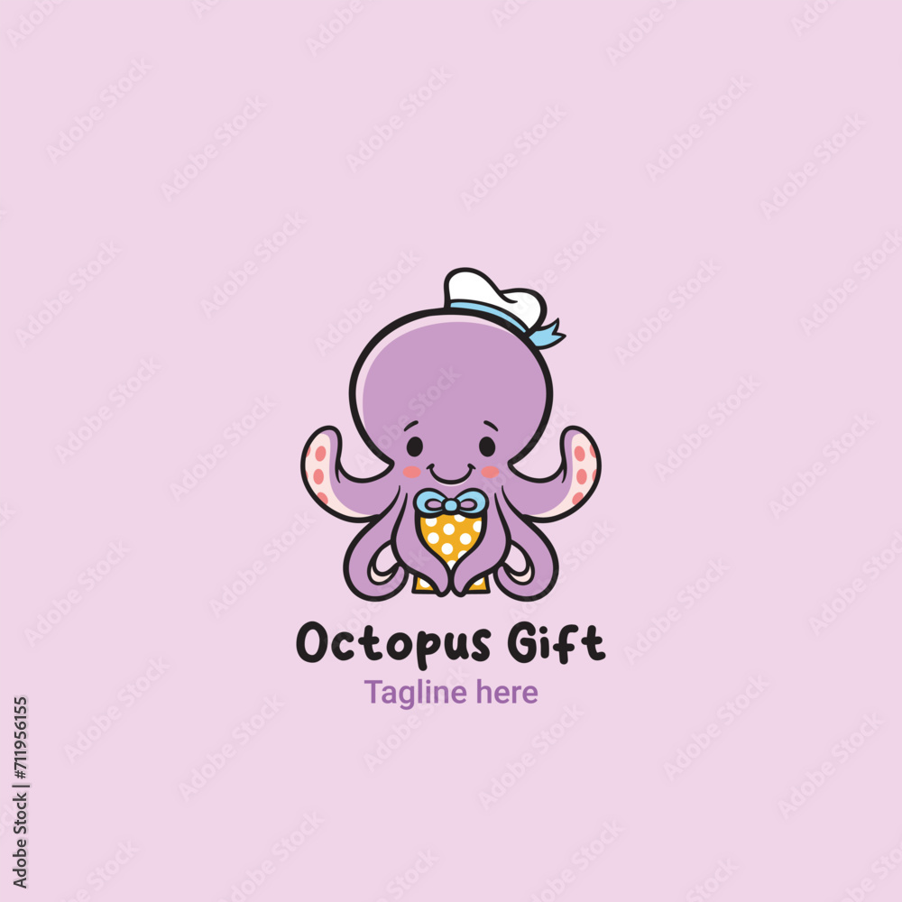 Baby octopus logo, baby shop vector Baby octopus logo, baby shop vector