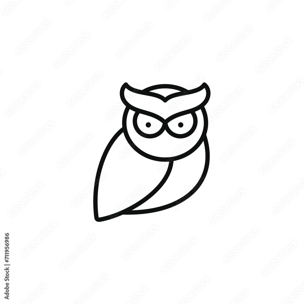 Owl knowledge line icon isolated on transparent background