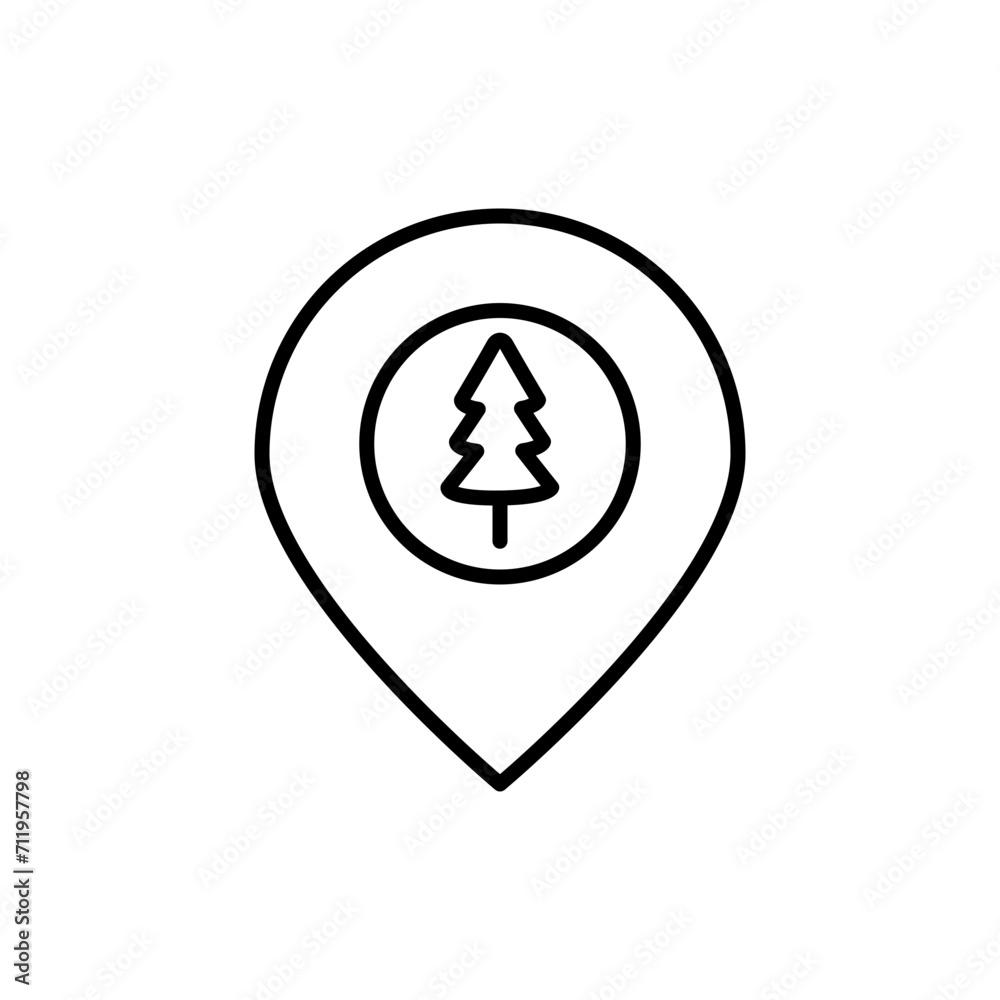 Forest location outline icons, minimalist vector illustration ,simple transparent graphic element .Isolated on white background Forest location outline icons, minimalist vector illustration ,simple transparent graphic element .Isolated on white background