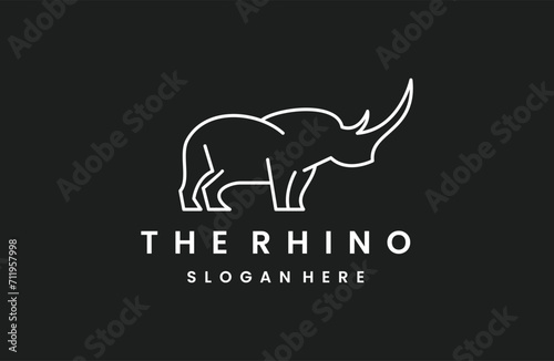 rhino logo template, animal design vector template