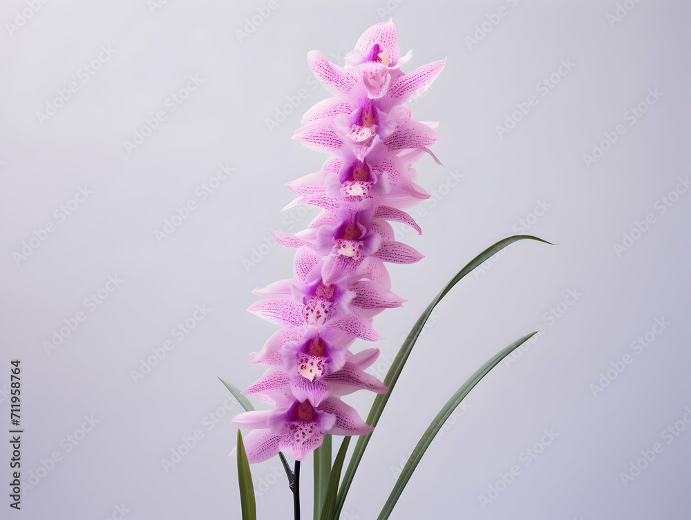 Obraz premium Foxtail Orchid flower in studio background, single Foxtail orchid flower, Beautiful flower images