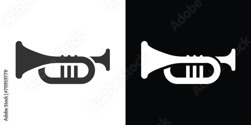 trumpet icon on black photo