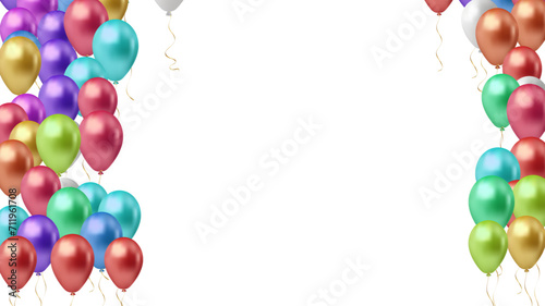 Festive Balloons real transparency. Vector illustration EPS 10