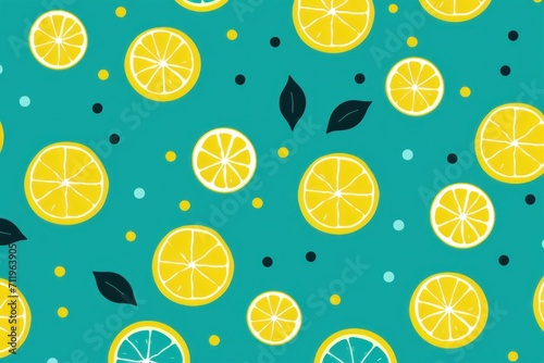 Teal and lemon simple cute minimalistic random satisfying item pattern