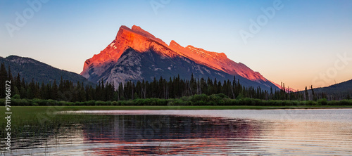 Canadian Mountain Landscape Nature Background at Sunset.