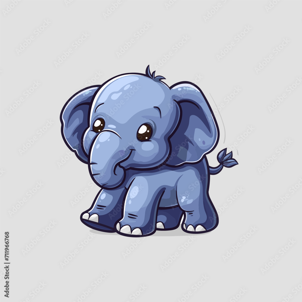 Cute baby elephant sticker vector illustration Cute baby elephant sticker vector illustration