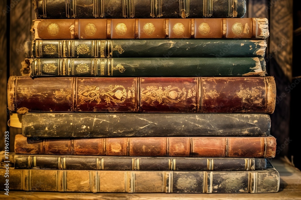 Stacked old books Stacked old books