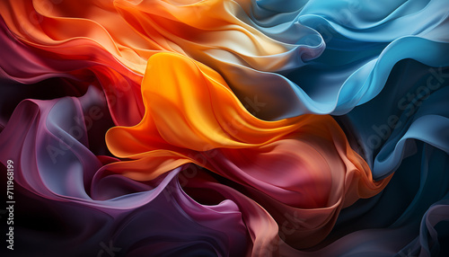 Abstract backdrop with flowing wave pattern in vibrant colors generated by AI