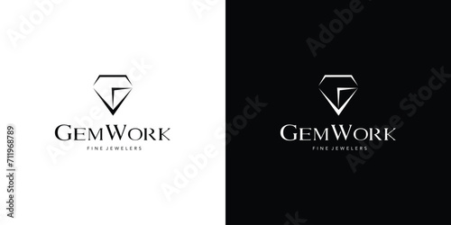 Luxurious and unique gem logo design 2