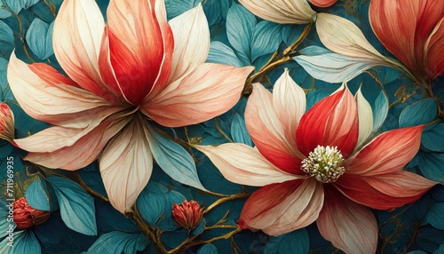 The pattern with flowers wallpaper.