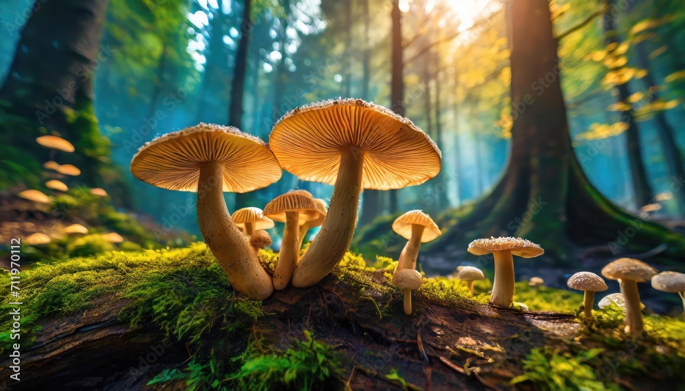 Fototapeta premium The mushrooms in the forest.