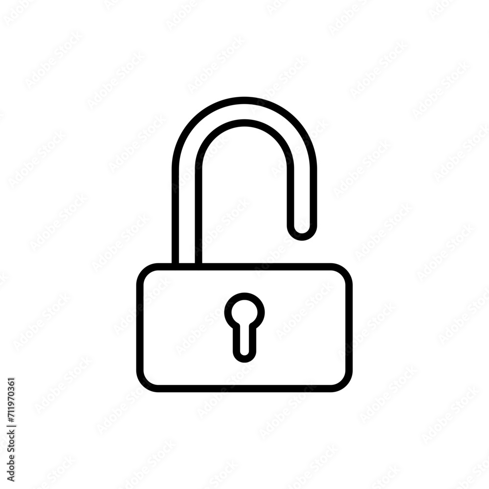 Open lock outline icons, minimalist vector illustration ,simple transparent graphic element .Isolated on white background Open lock outline icons, minimalist vector illustration ,simple transparent graphic element .Isolated on white background