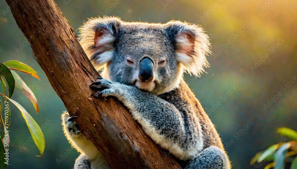 Obraz premium The koala rest in tree.