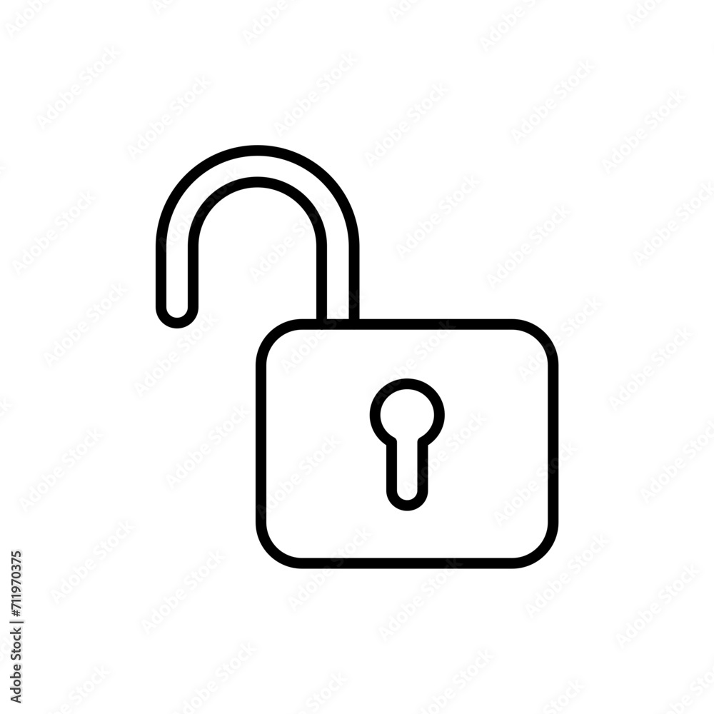 Open lock outline icons, minimalist vector illustration ,simple transparent graphic element .Isolated on white background Open lock outline icons, minimalist vector illustration ,simple transparent graphic element .Isolated on white background