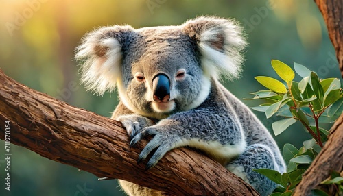 The koala rest in tree.