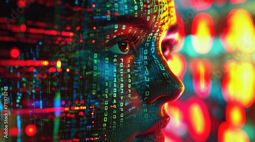 Futuristic cybernetic patterns. Generative AI.