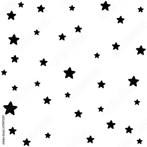 Star Pattern Background. pattern of star doodle. Star hand drawn.  © CHAIYAPHON