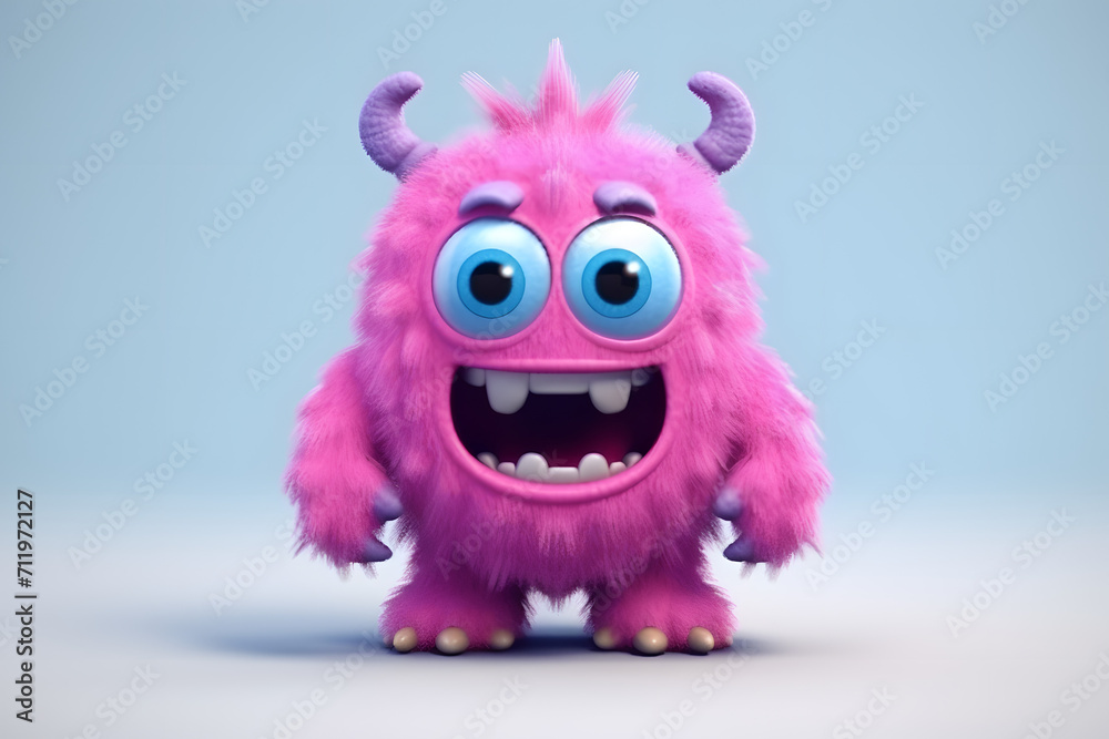 Obraz premium 3d rendering cute monsters Kaiju cartoons