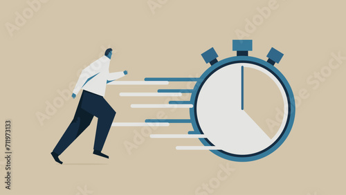 A man running and stopwatch.