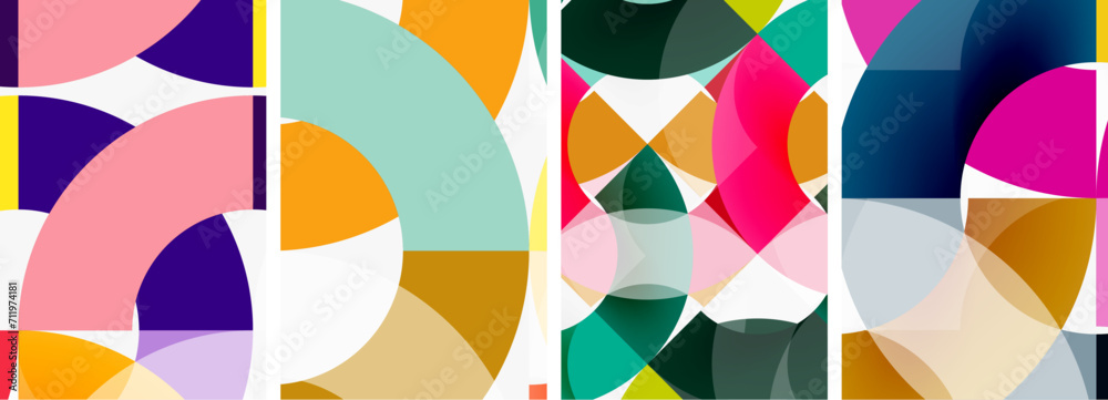 Set of round lines and circles poster backgrounds. Vector illustration For Wallpaper, Banner, Background, Card, Book Illustration, landing page