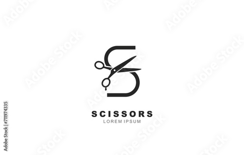 S Letter Scissors logo template for symbol of business identity