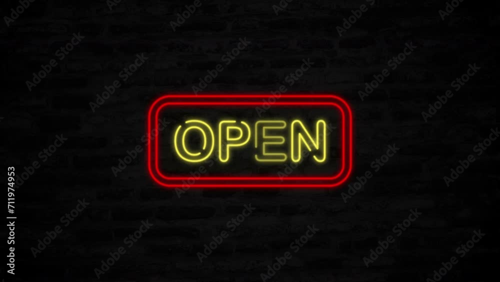 Dynamic 4K Neon Open Writing Animation: Vibrant Light Display for Eye-Catching Visuals and Marketing Impact Dynamic 4K Neon Open Writing Animation: Vibrant Light Display for Eye-Catching Visuals and Marketing Impact