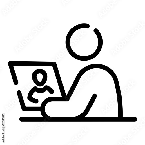 video call Line Icon