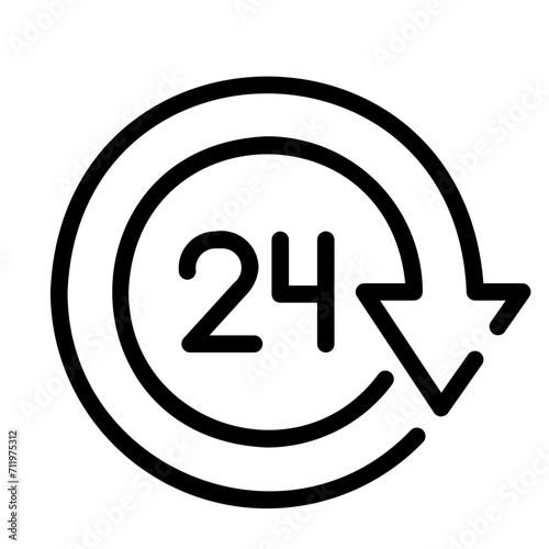 24 hours Line Icon