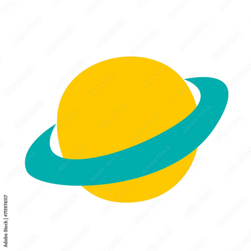 Saturn of cute clip art vector flat illustration Saturn of cute clip art vector flat illustration