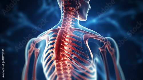Anatomy of Human Bones on medical background photo