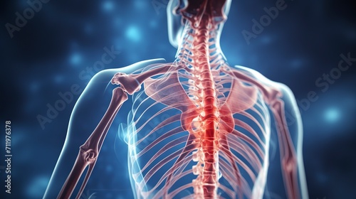 Anatomy of Human Bones on medical background photo