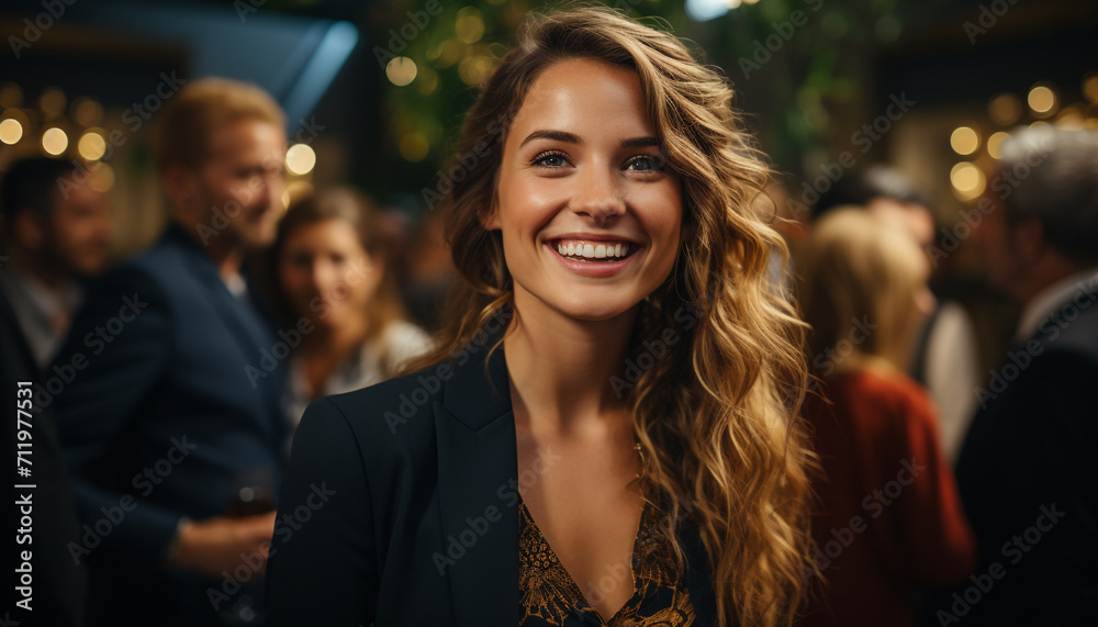 A group of successful adults celebrating, smiling, and looking confident generated by AI