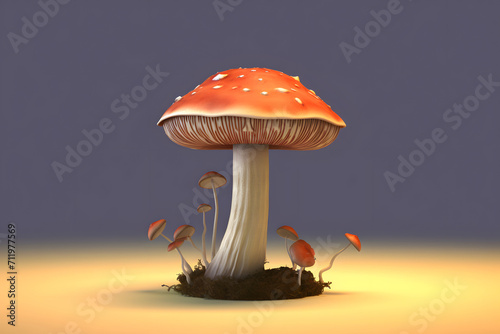 3d rendering Agaricus Blazei Mushroom photo