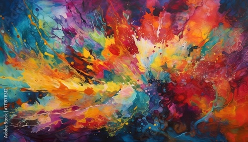 vibrant and colorful abstract painting