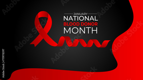 vector graphic of national blood donor month  Holiday concept. Template for background, banner, cover, website, flyer, brochure, Greeting Card, background card, poster with text inscription.