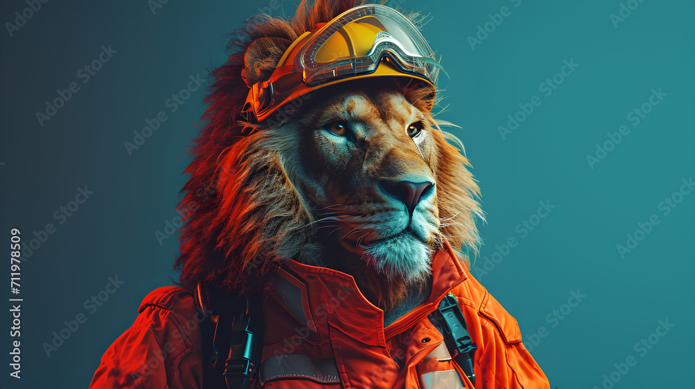 Lion in Space Suit and Helmet Lion in Space Suit and Helmet