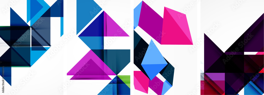 Set of abstract random triangle composition backgrounds. Vector illustration for for wallpaper, business card, cover, poster, banner, brochure, header, website Set of abstract random triangle composition backgrounds. Vector illustration for for wallpaper, business card, cover, poster, banner, brochure, header, website