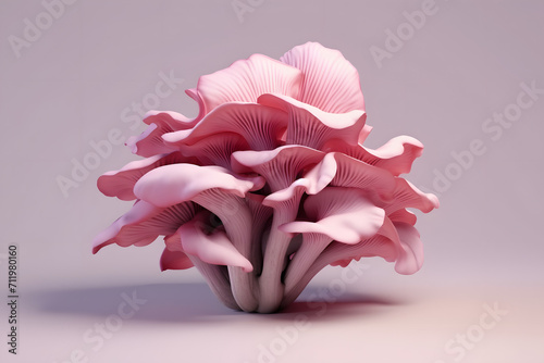 3d rendering Pink Oyster Mushroom