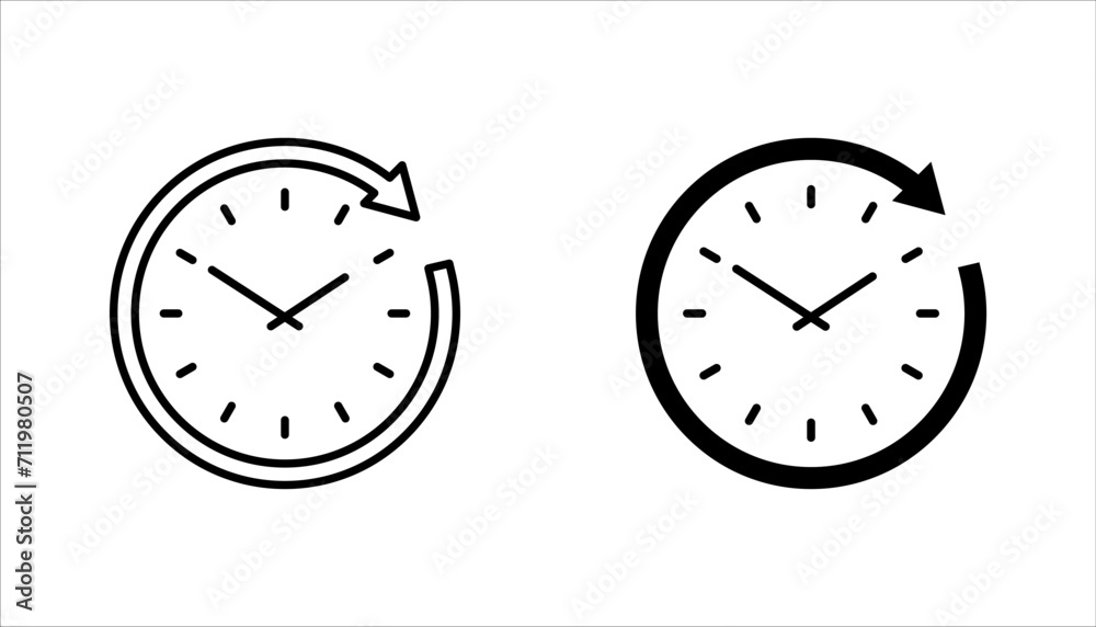 Long term icon set. clock sign. vector illustration - obrazy, fototapety, plakaty 