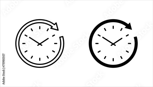 Long term icon set. clock sign. vector illustration