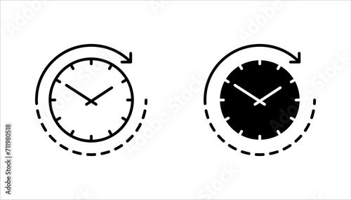 Long term icon set. clock sign. vector illustration