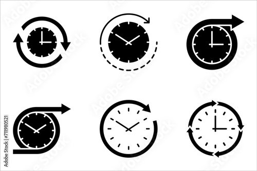 Long term icon set. clock sign. vector illustration photo