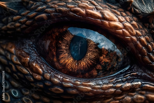 detailed close up of a dragon's eye staring directly at the viewer