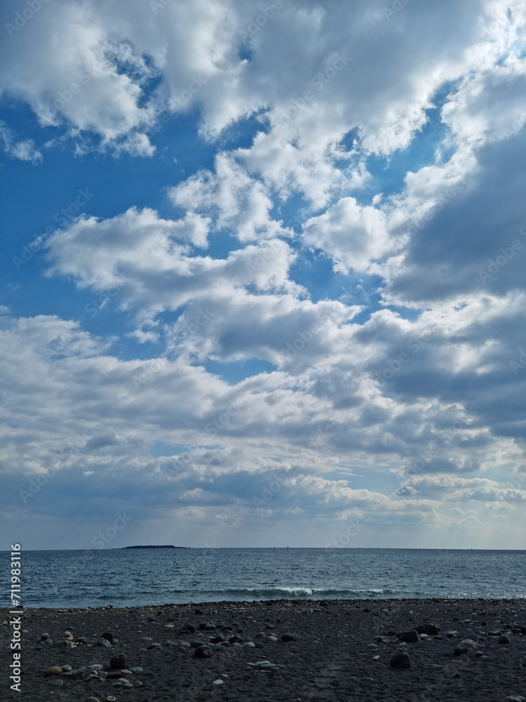 Soesokkak Beach in Jeju Island has black sand. Soesokkak Beach in Jeju Island has black sand.