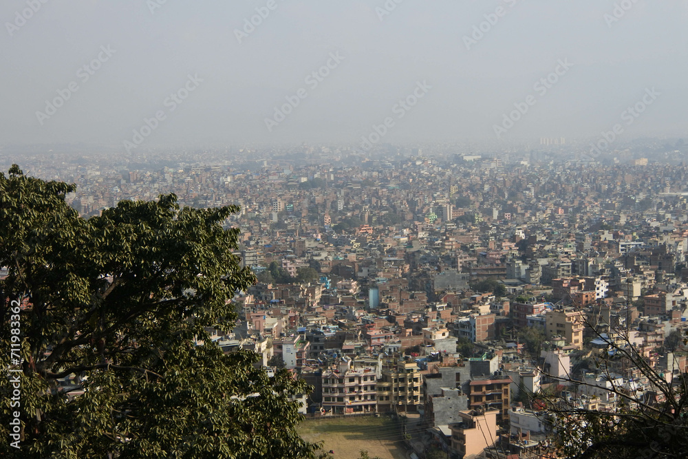 View of houses and residential areas in Kathmandu seen from Swayambunath Temple. View of houses and residential areas in Kathmandu seen from Swayambunath Temple.