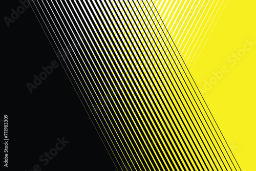 Thin straight line smooth transition from black to orange line pattern background.