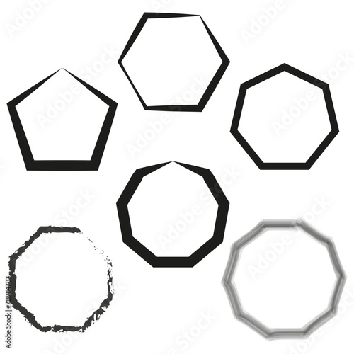 Grunge hexagon. Vector illustration. EPS 10.