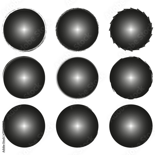 Set of grunge circles. Grunge round shapes. Vector illustration. EPS 10.